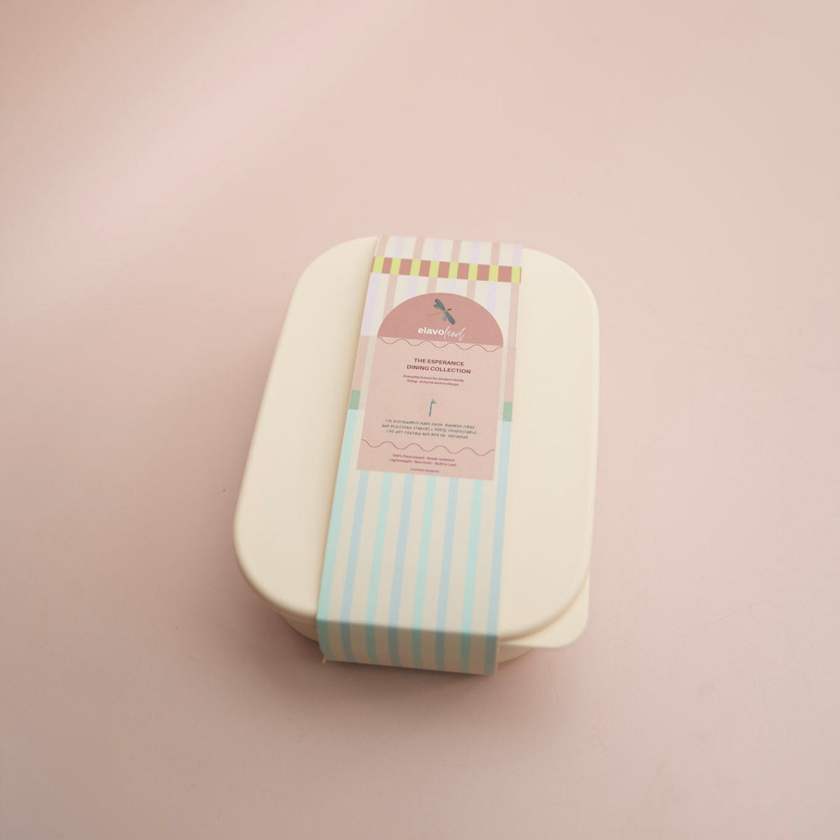 Cream lunch box with packaging