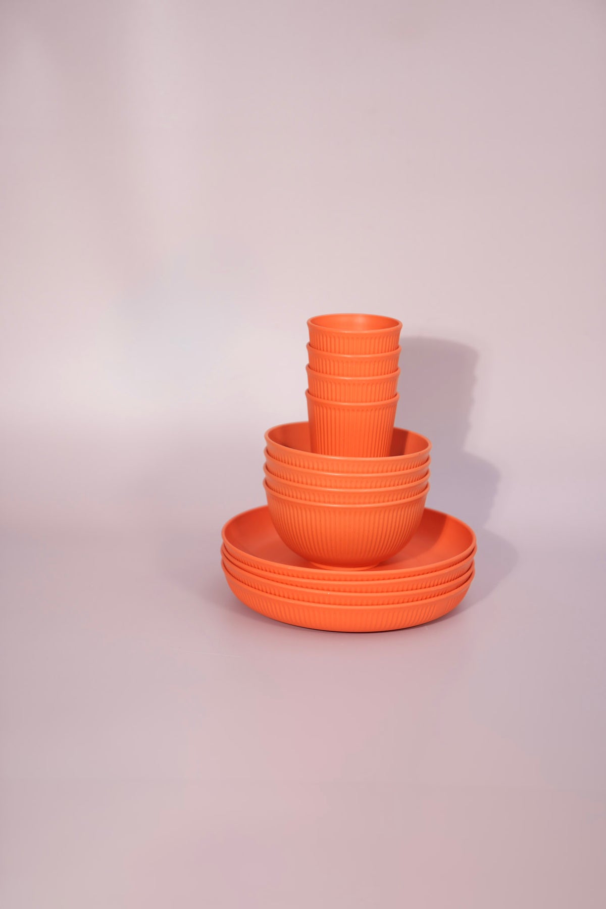 Orange wheat straw set that is beautiful in design and practical.