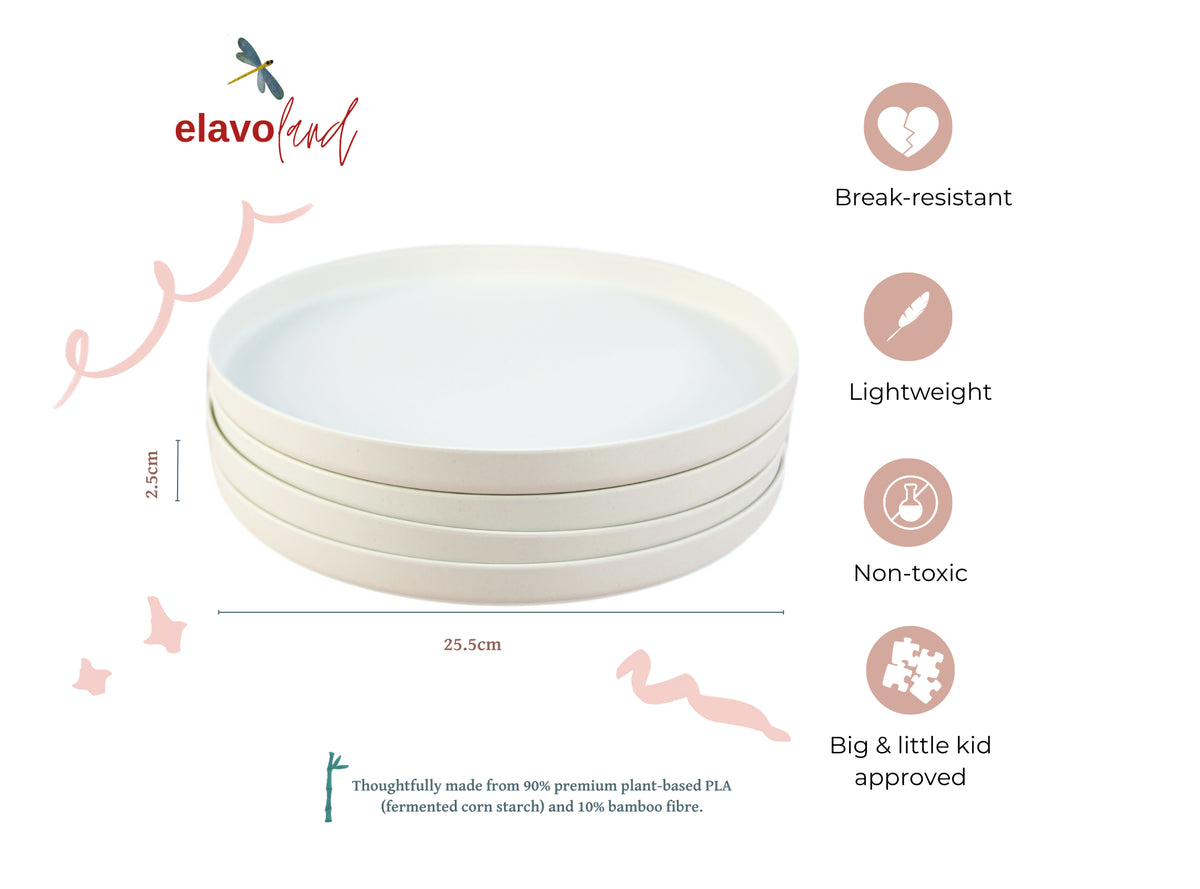 stack of our plant based plates with a lip