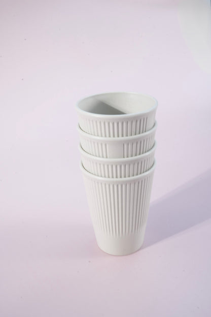 Wheat straw cups in white