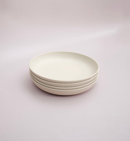 Beautifully designed white wheat straw plates for kids and adults. 