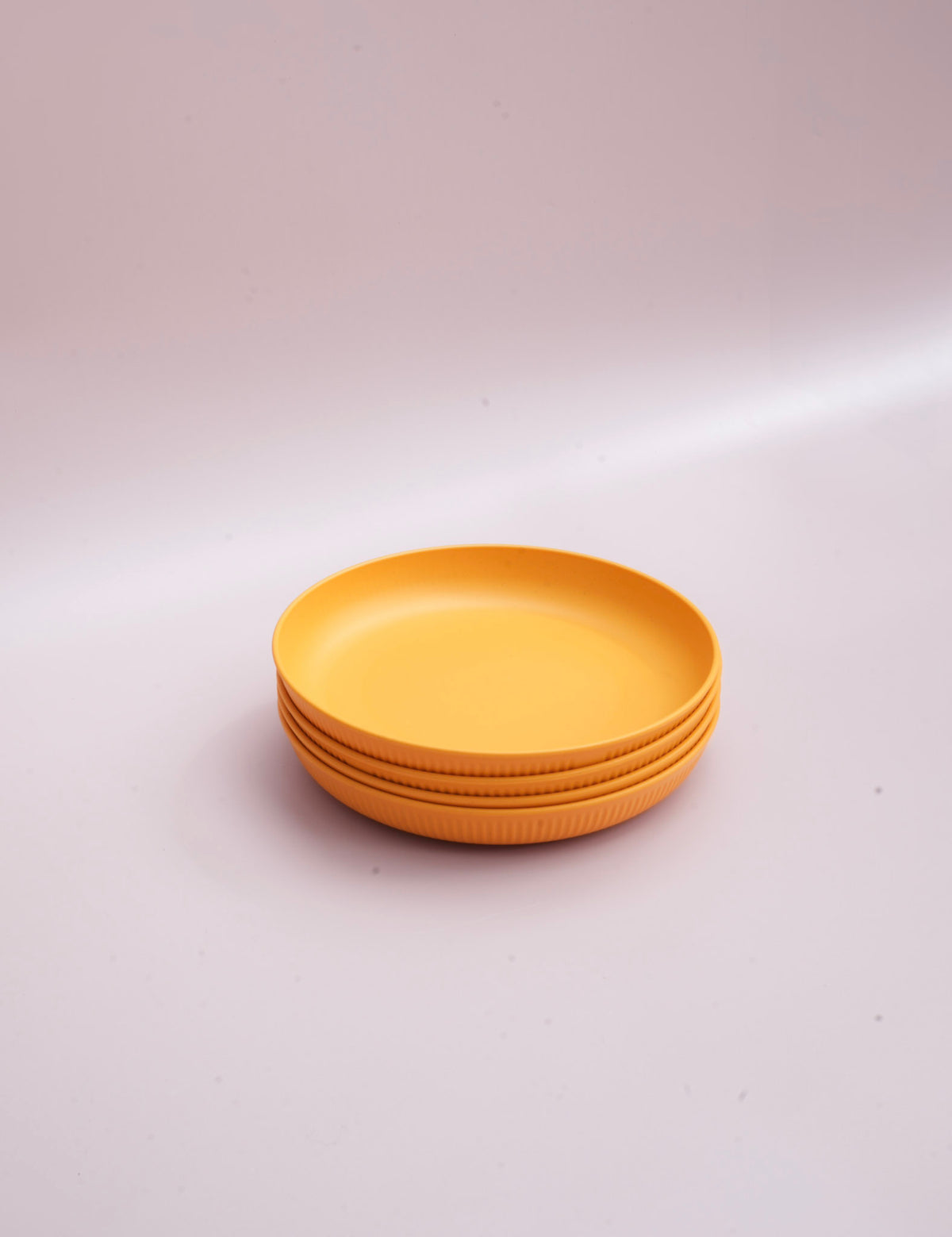 Beautifully designed blue wheat straw plates for kids and adults, colour is yellow.